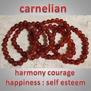8mm Carnelian bracelet HAPPINESS harmony CREATIVITY
